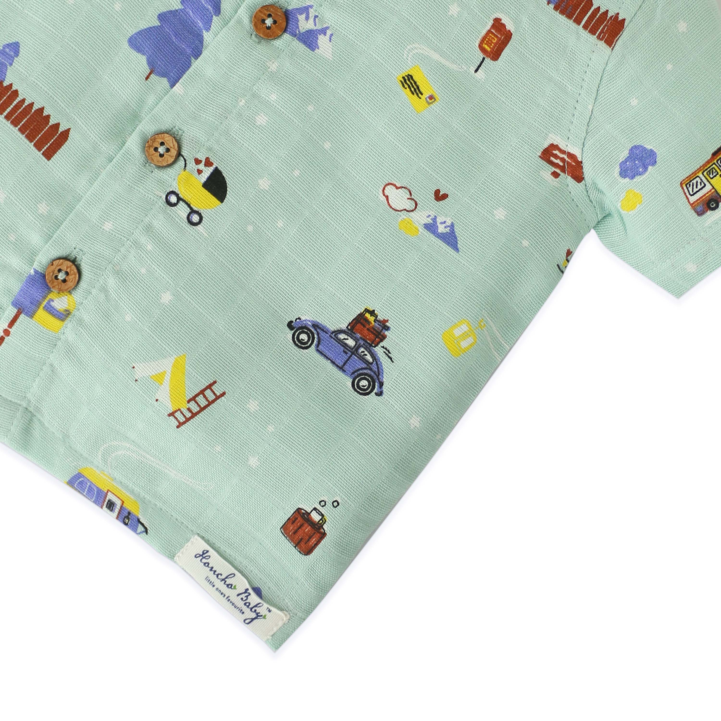 Boys Muslin Shirt & Shorts Set (0M – 5Y) - Assorted 3 Pack - Little Adventure Combo NEW