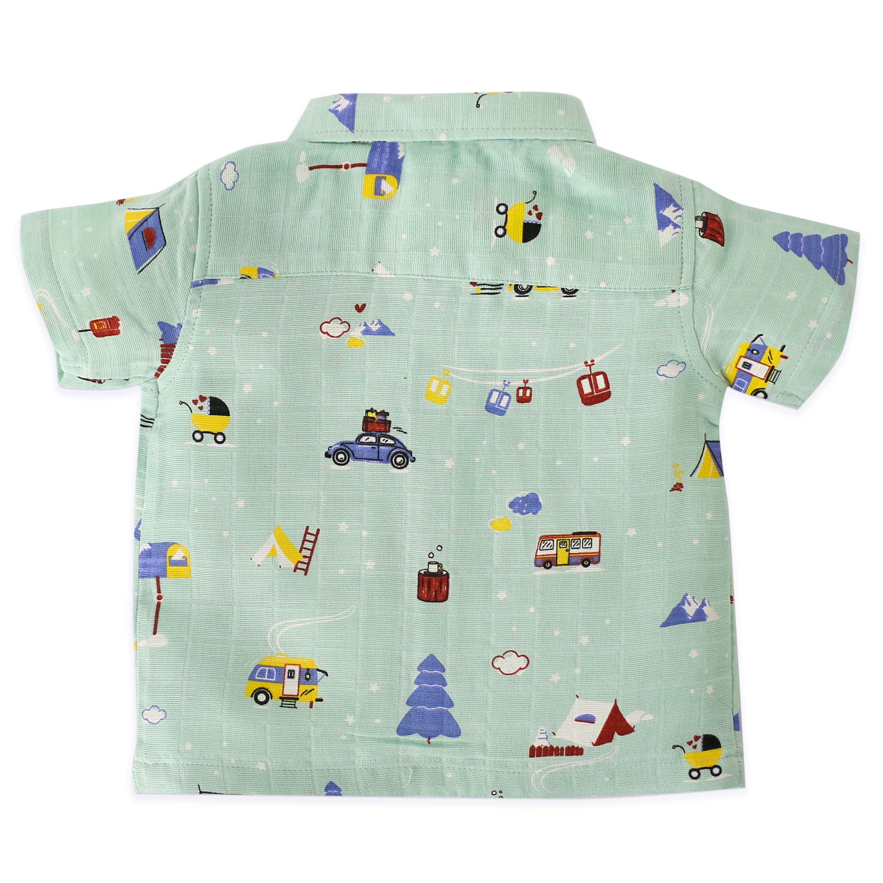 Boys Muslin Shirt & Shorts Set (0M – 5Y) - Assorted 3 Pack - Little Adventure Combo NEW