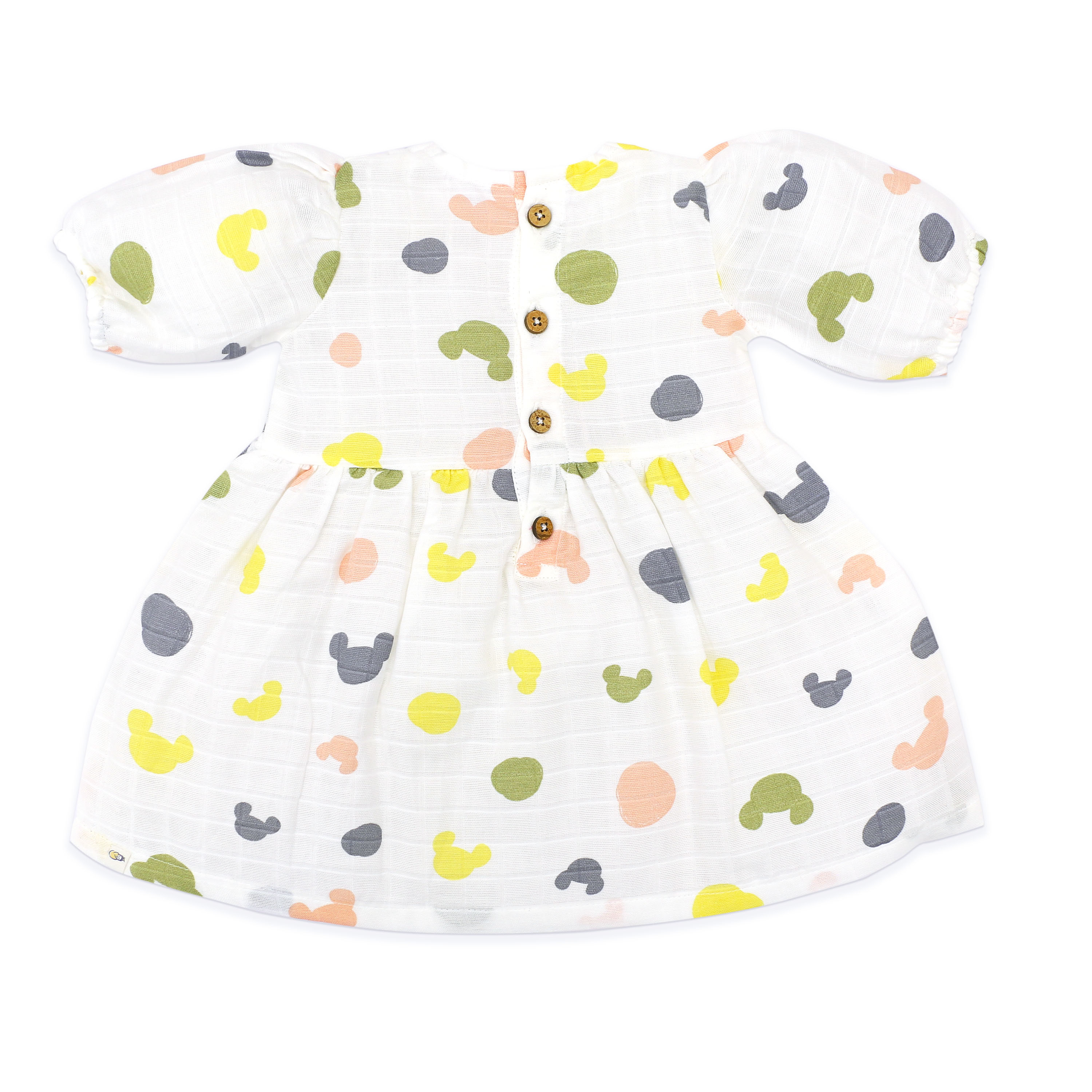 Candy Cloud Dots - Half Sleeve Puff Muslin Cotton Frock with Bow (0m to 5 years) NEW