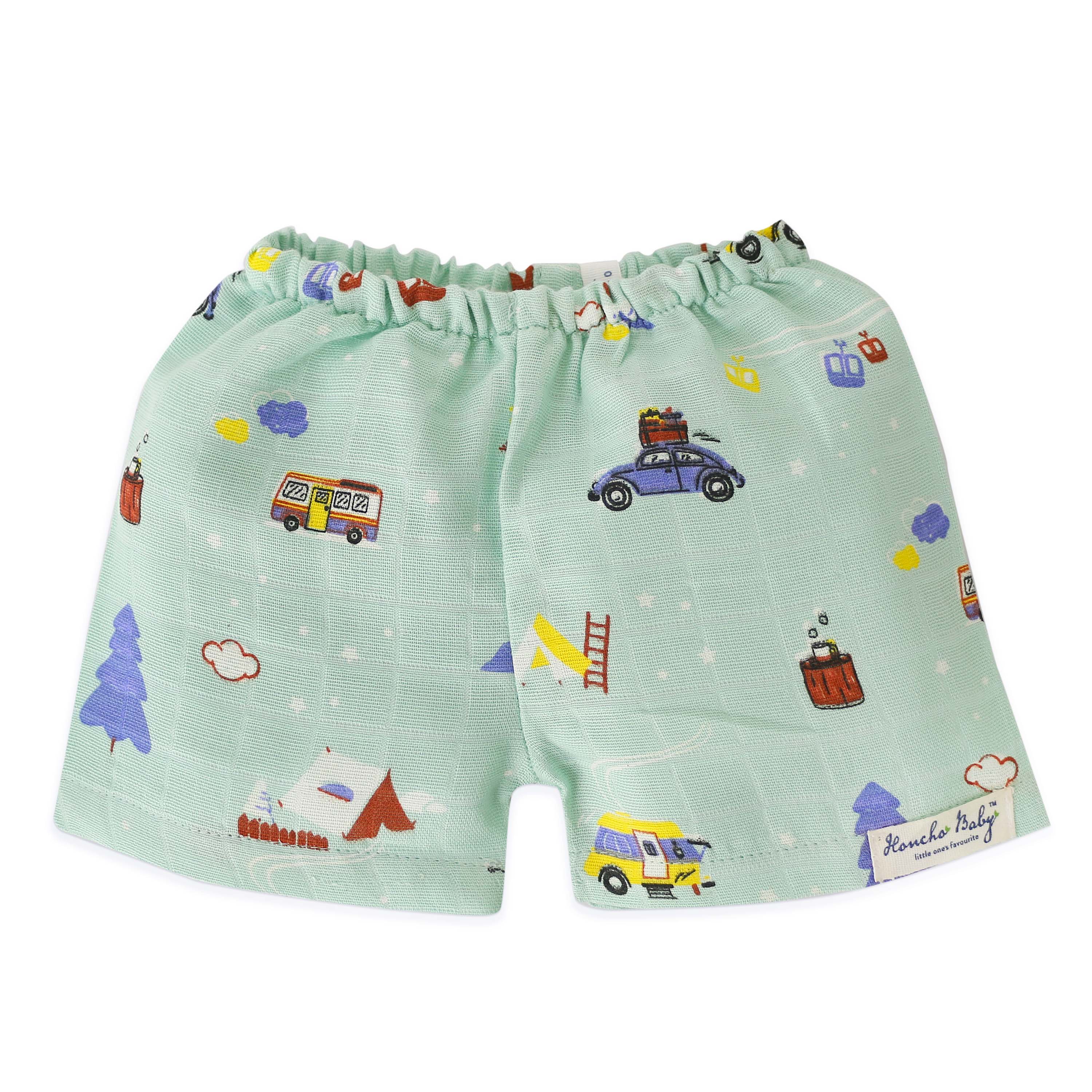 Boys Muslin Shirt & Shorts Set (0M – 5Y) - Assorted 3 Pack - Little Adventure Combo NEW