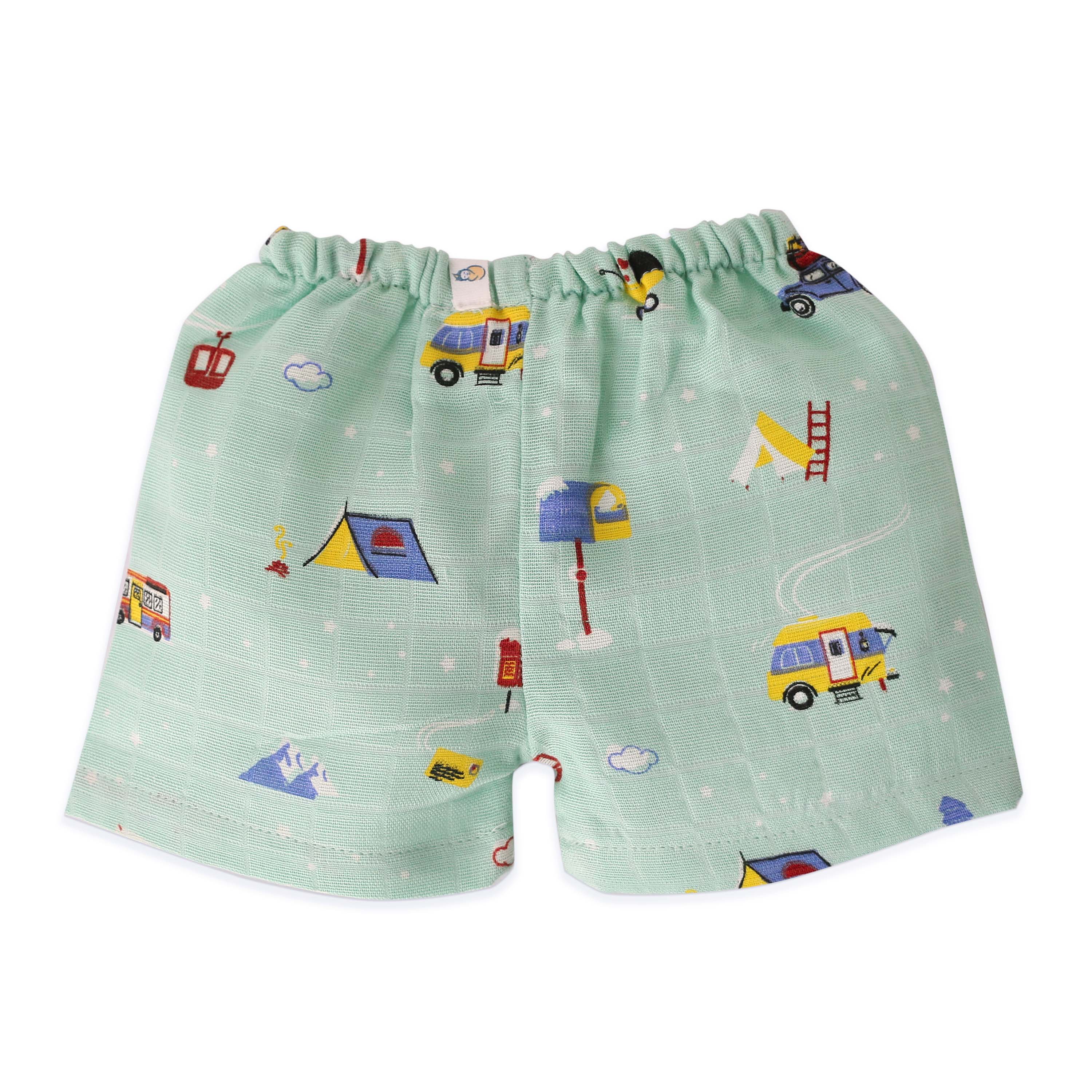 Boys Muslin Shirt & Shorts Set (0M – 5Y) - Assorted 3 Pack - Little Adventure Combo NEW