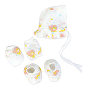 Baby Cap, Mittens and booties Set - Lion & The Bird  (0 - 3 months)