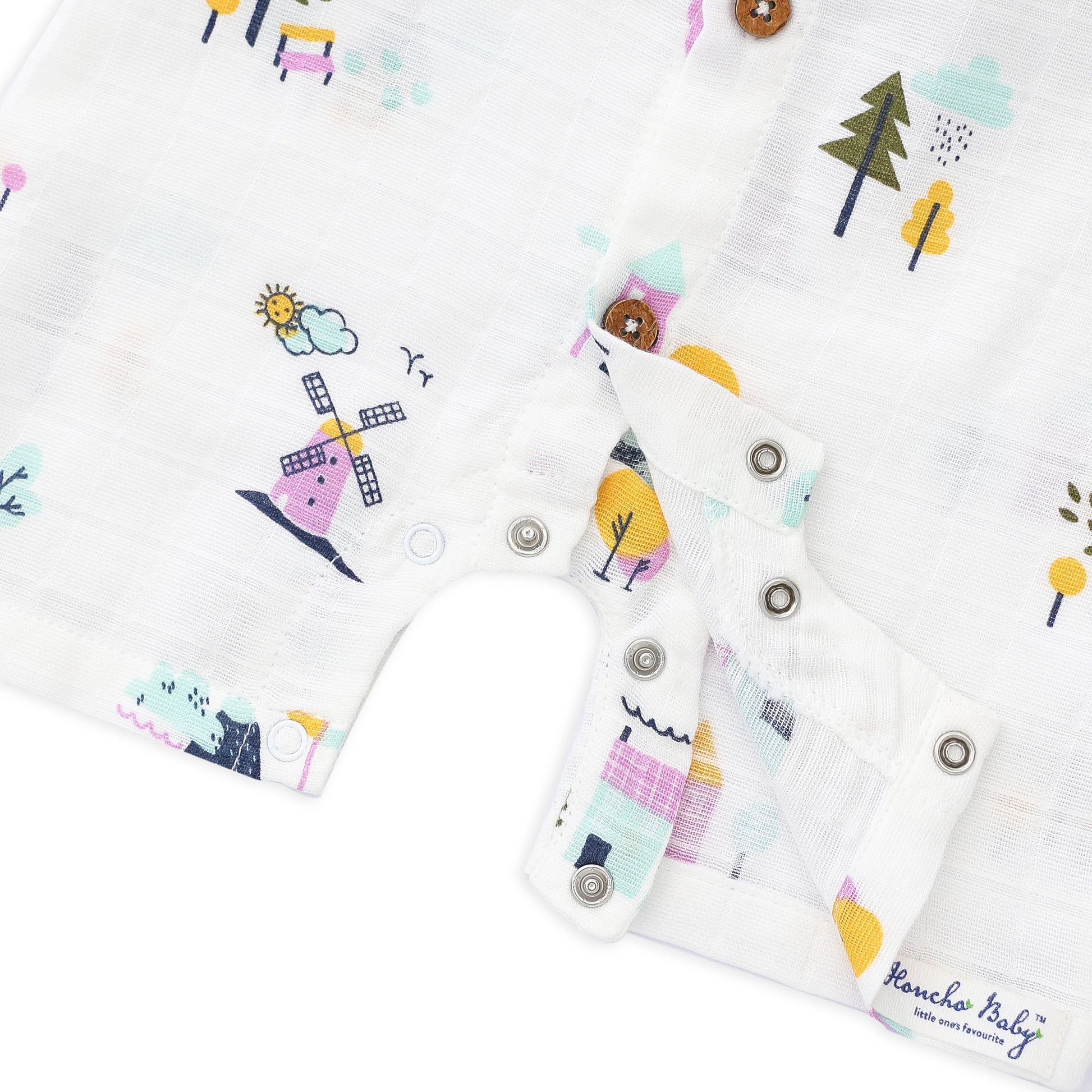 Easy-access snap closures at legs for convenient diaper changes - baby romper