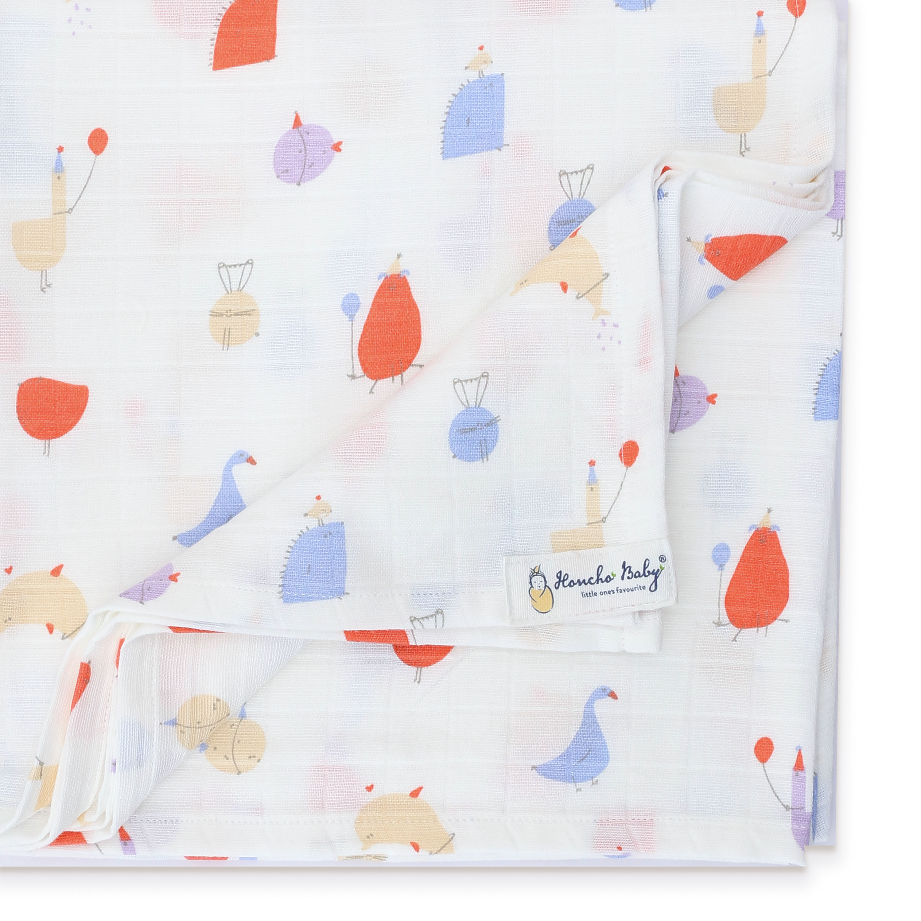 Baby Muslin Swaddle/ Blanket ( double layer ) Organic Cotton - 110 X 110 cms (1 Pack) NEW