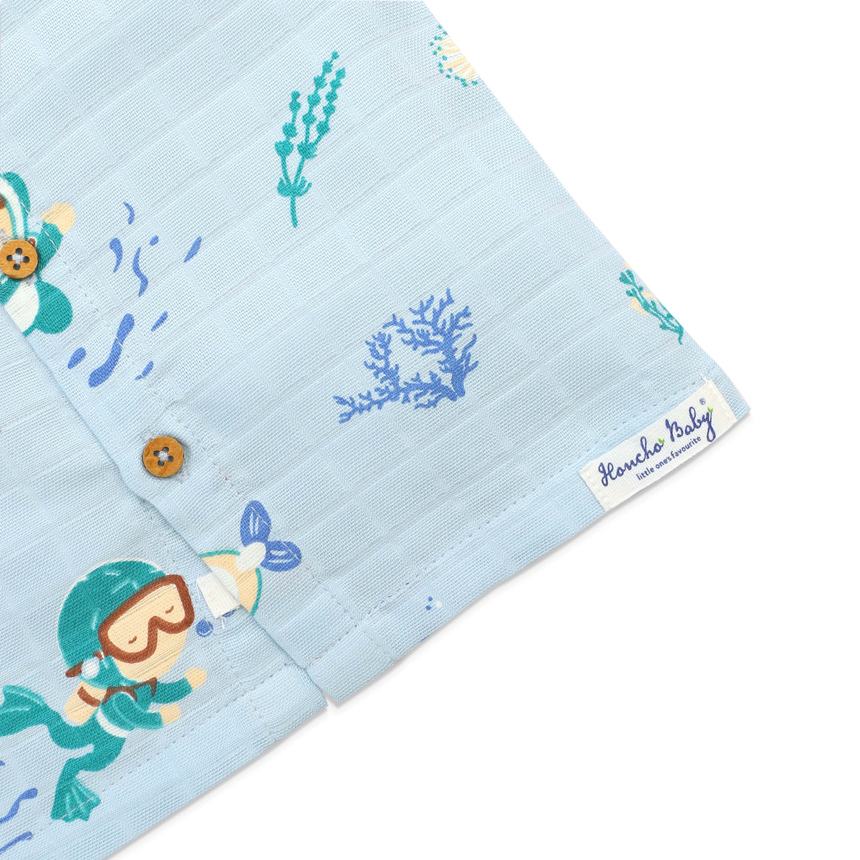 Muslin Half Sleeve Top & Shorts Set (0M – 5Y) Mini Scuba Squad