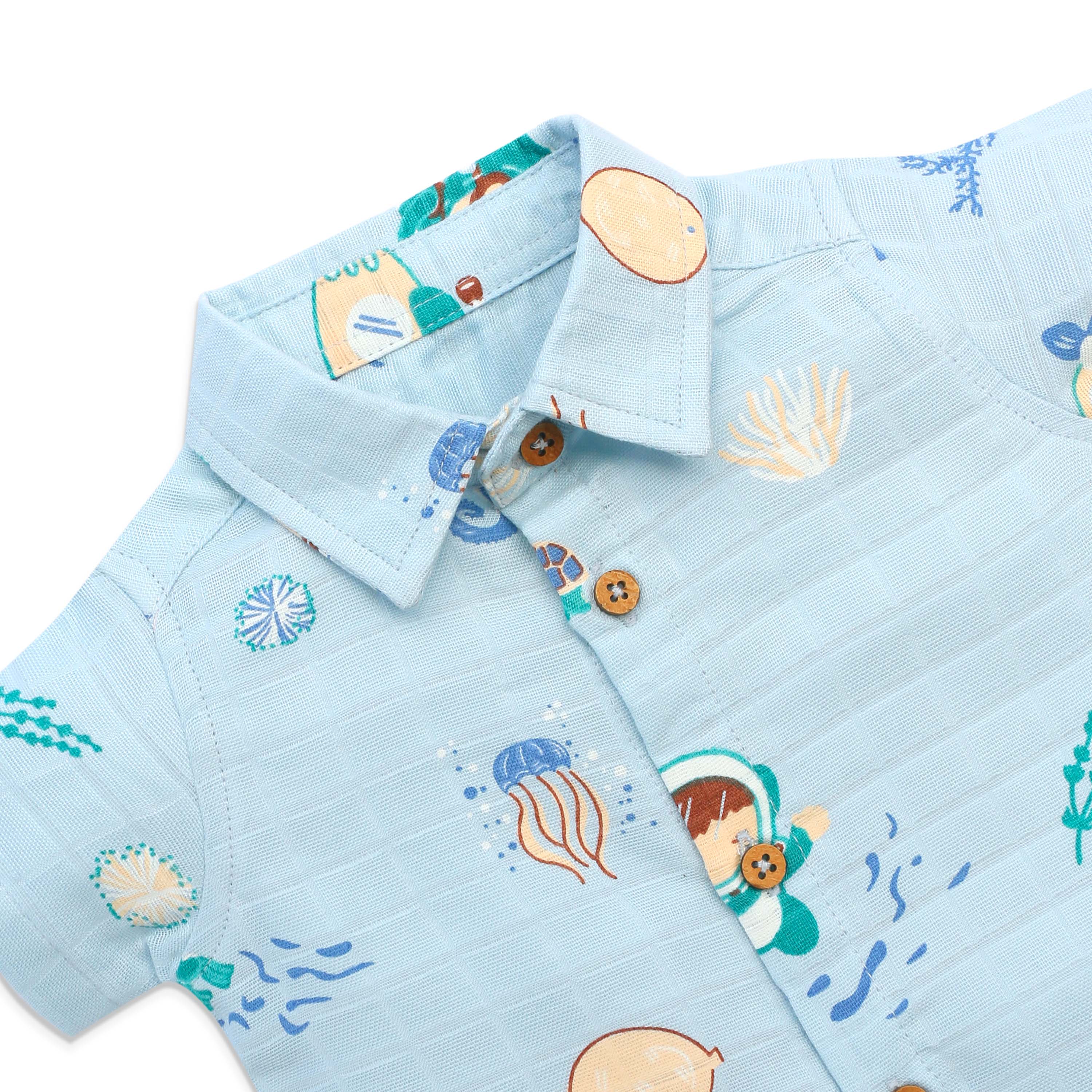 Muslin Half Sleeve Top & Shorts Set (0M – 5Y) Mini Scuba Squad