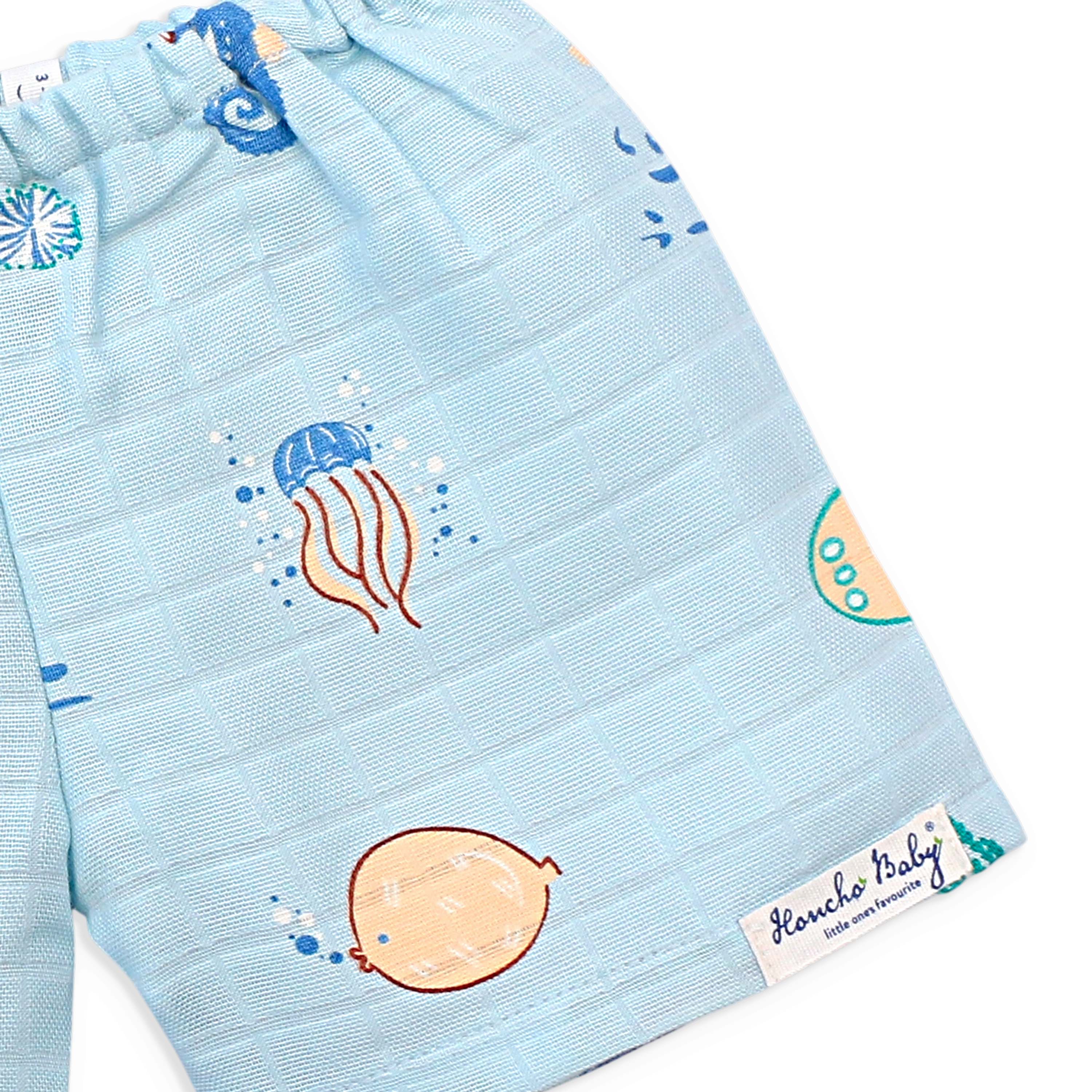 Muslin Half Sleeve Top & Shorts Set (0M – 5Y) Mini Scuba Squad