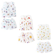 Sleeveless Top - 3 & Shorts - 3 (newborn to 4years) Assorted 3 Pack
