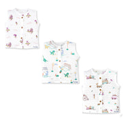 New Born Muslin Cotton Sleeveless Jablas (Combo saver Pack of 3)
