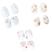 Baby Mittens and Booties 3 Pack Set ( 0 - 4 months ) 100% Cotton - Little tiny magic Combo