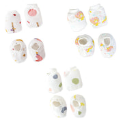 Baby Mittens and Booties 3 Pack Set ( 0 - 4 months ) 100% Cotton - Mickey, Teddy, Lion