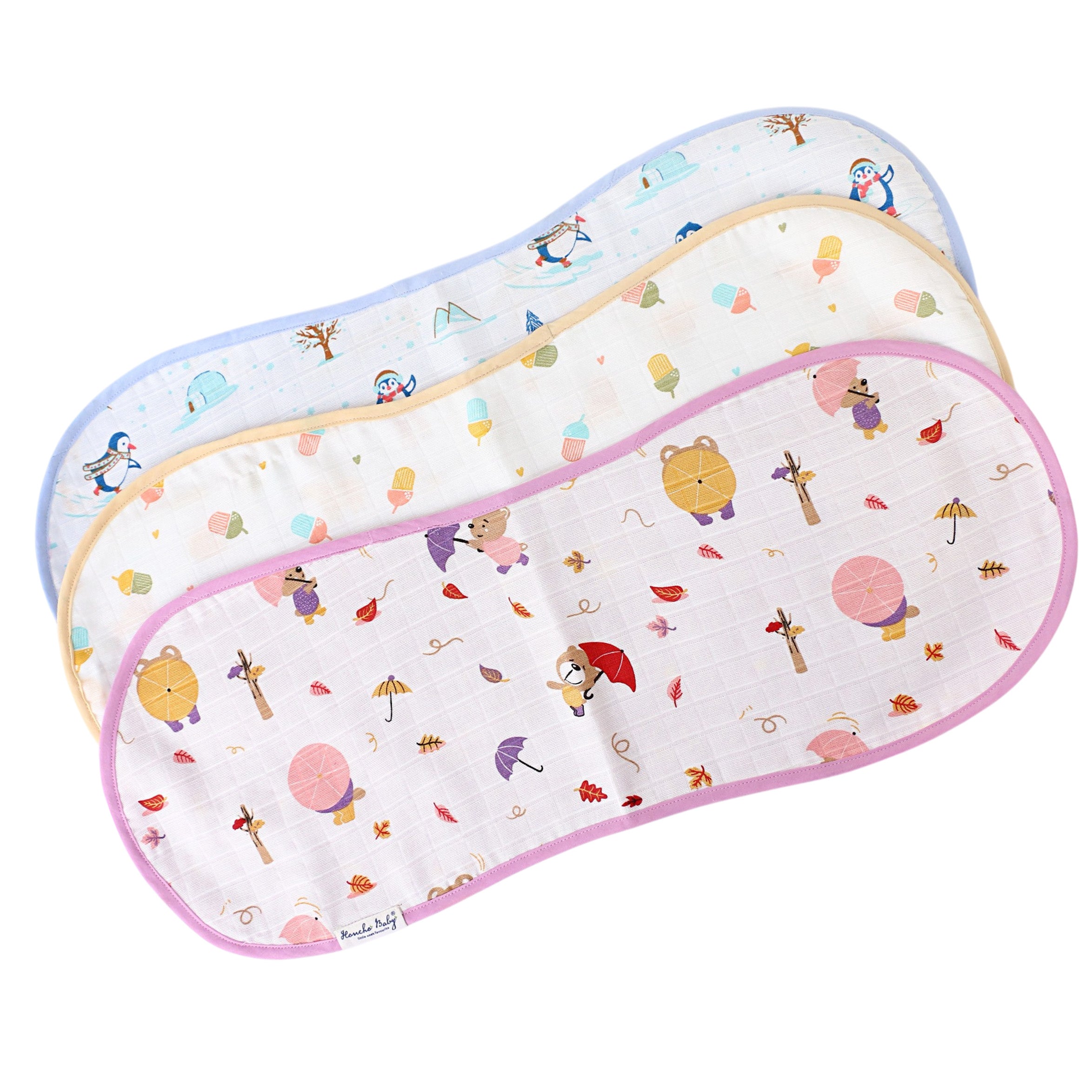 Muslin Reversible Burp Cloth - Pack of 3