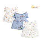 Tiny Tales combo Saver 3 pack - Frill sleeve Frock (0 months to 5 years)