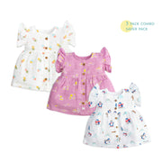 Little explorer combo Saver 3 pack - Frill sleeve Frock (0 months to 5 years)