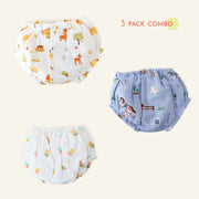 Muslin Cotton Girls Bloomers ( 0 m to 4 years ) Pack of 3