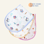 Muslin Reversible Burp Cloth - Pack of 3