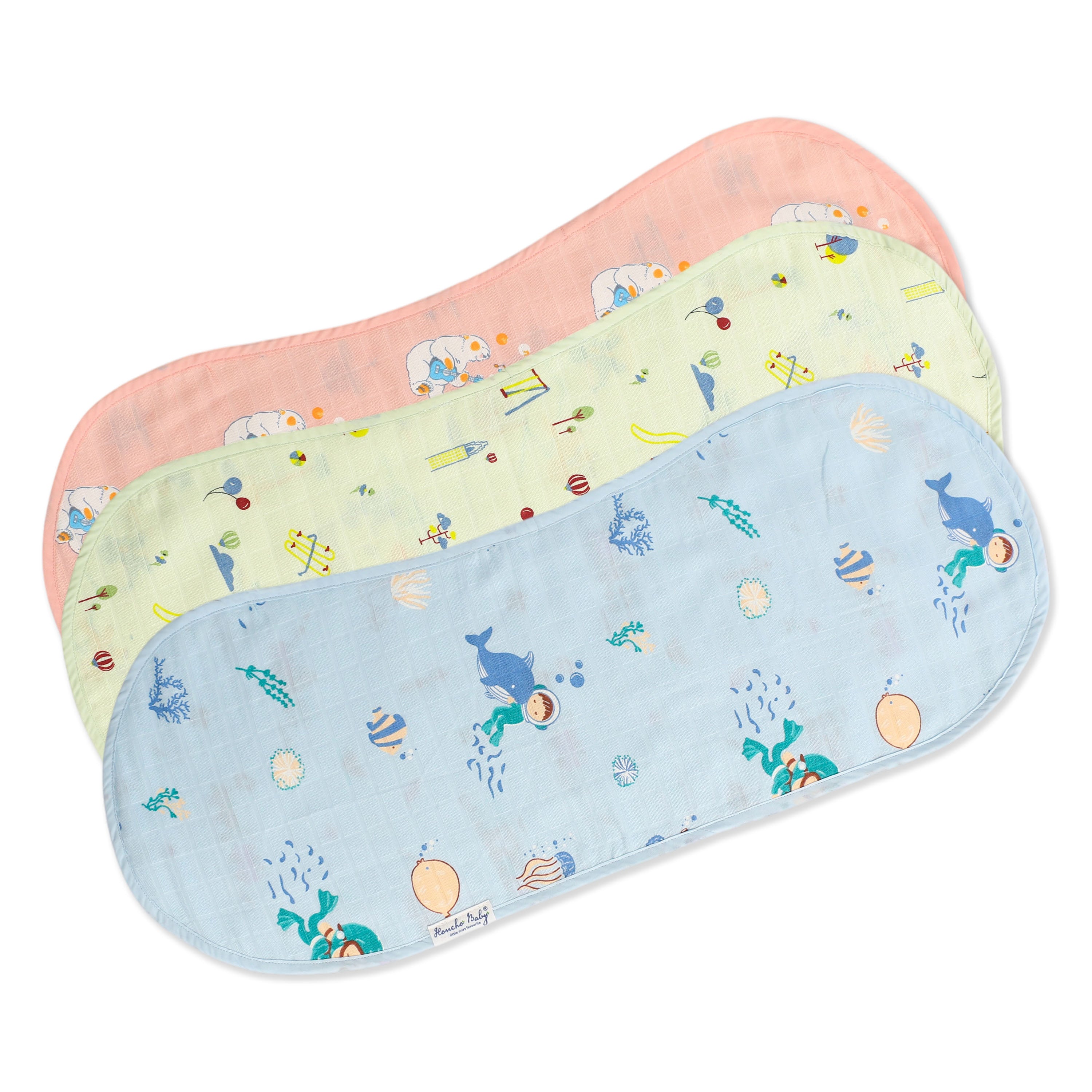 Muslin Reversible Burp Cloth Pack of 3 - S9