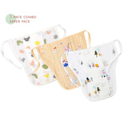 Assorted 3 pack - Reusable Mus Layered Central Panel) - Wonder Tales Combolin Nappies / Langot (4