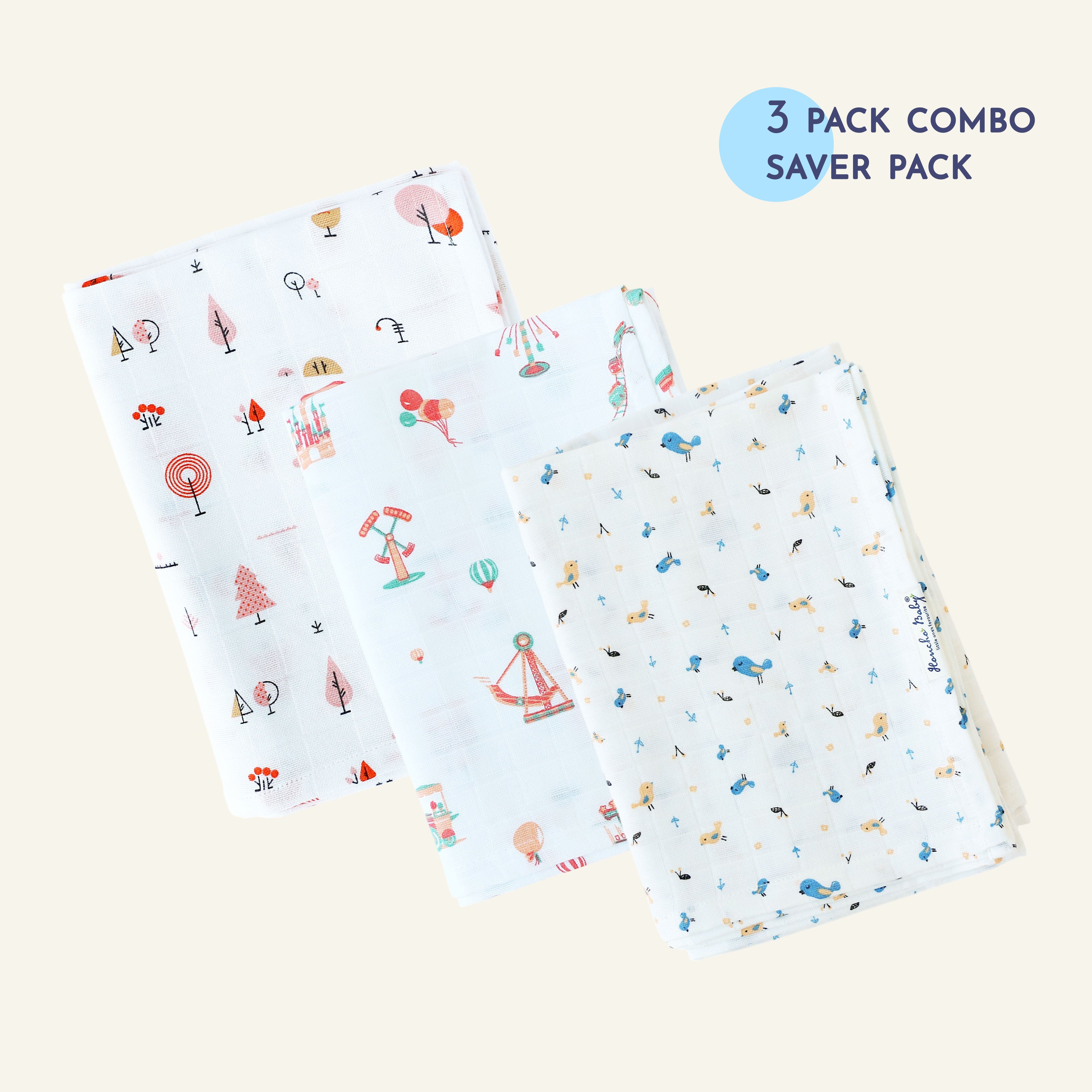 Soft Cotton Towels Assorted 3 pack - Fantasy World combo