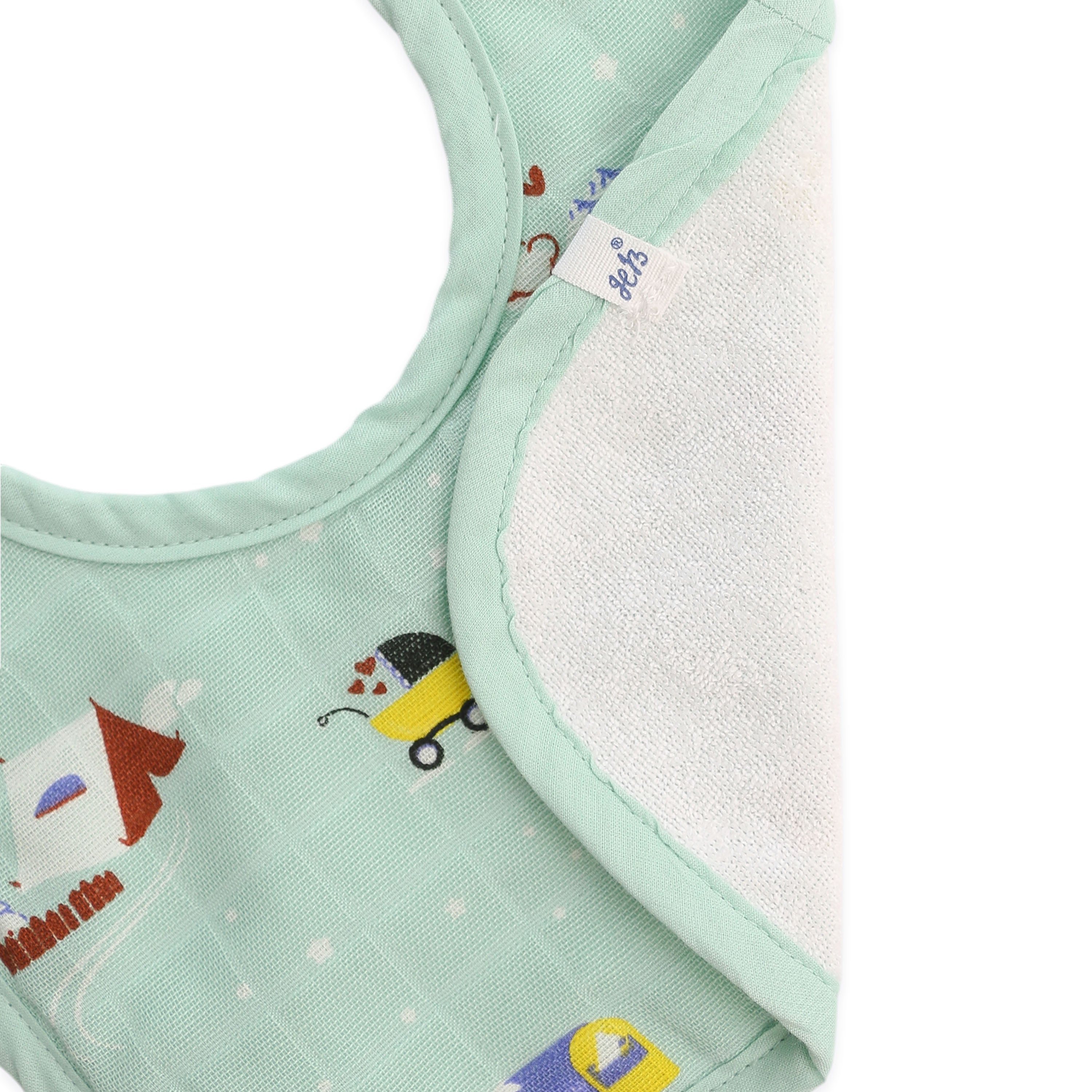 Reversible Muslin and Terry Bib - Assorted 3 Pack - Little Adventure Combo  NEW