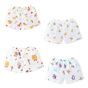 Muslin Unisex Shorts- Pack of 4  (12-18 Months)