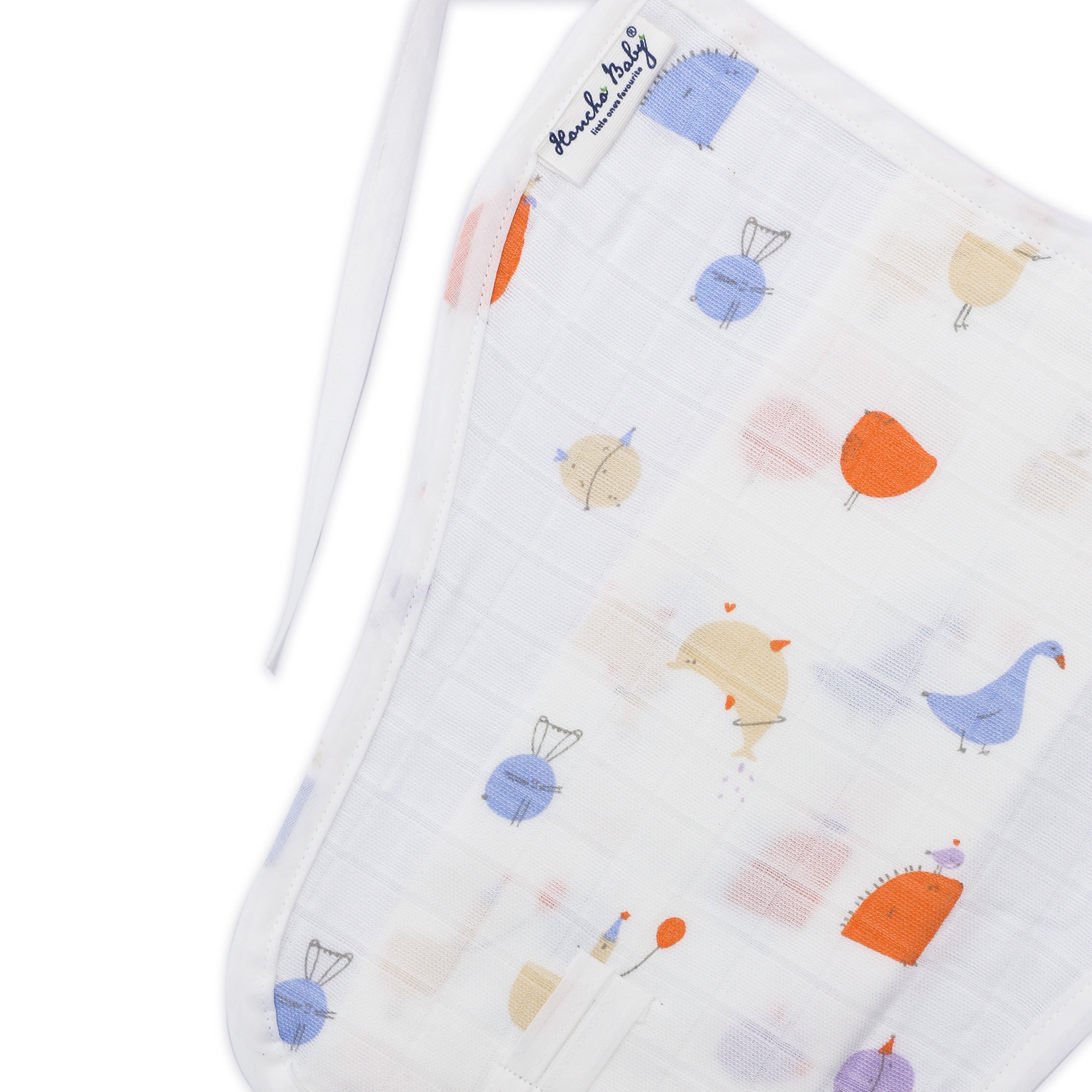 Assorted 3 pack - Reusable Muslin Nappies / Langot (4 Layered Central Panel) - Little Adventure Combo