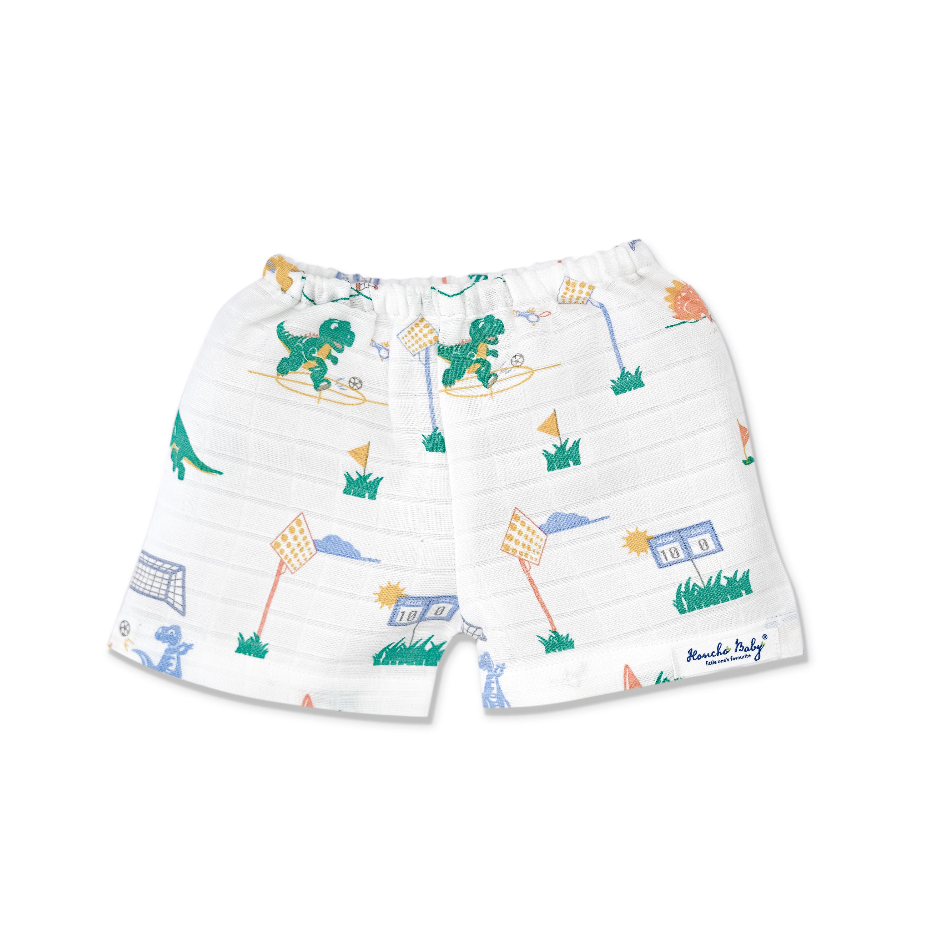 Muslin Half Sleeve Top & Shorts Set (0M – 5Y) Dino & Football