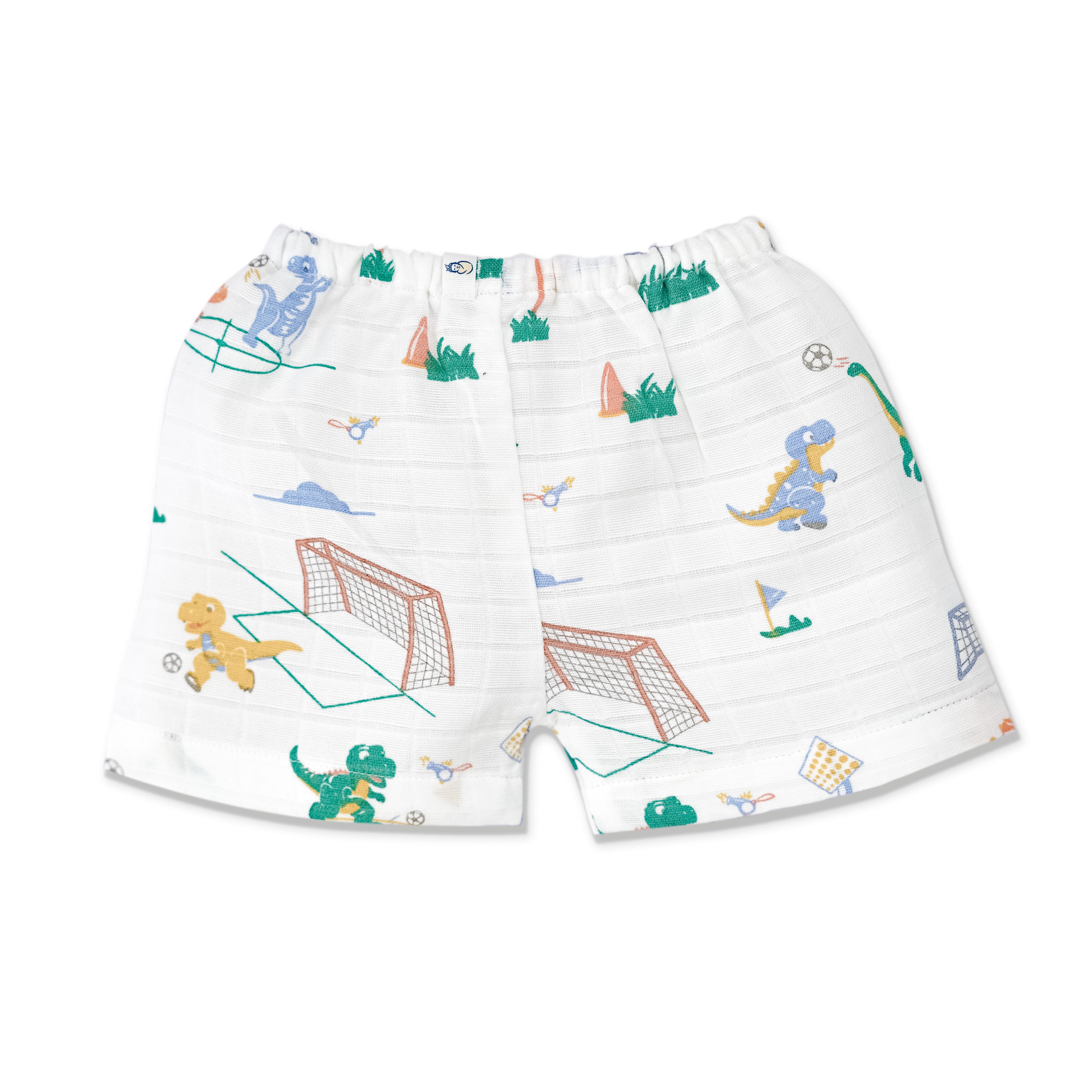 Muslin Half Sleeve Top & Shorts Set (0M – 5Y) Dino & Football