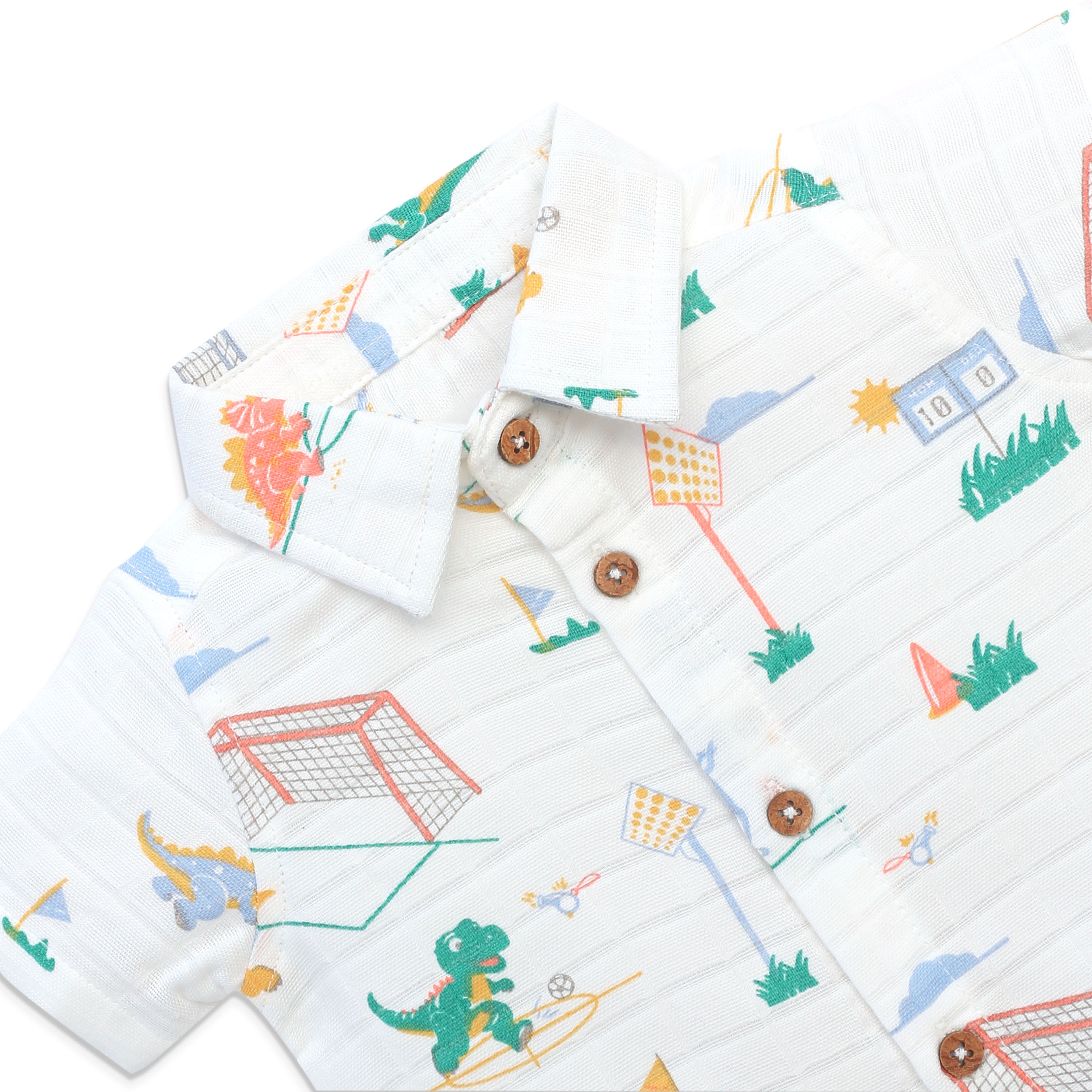 Muslin Half Sleeve Top & Shorts Set (0M – 5Y) Dino & Football