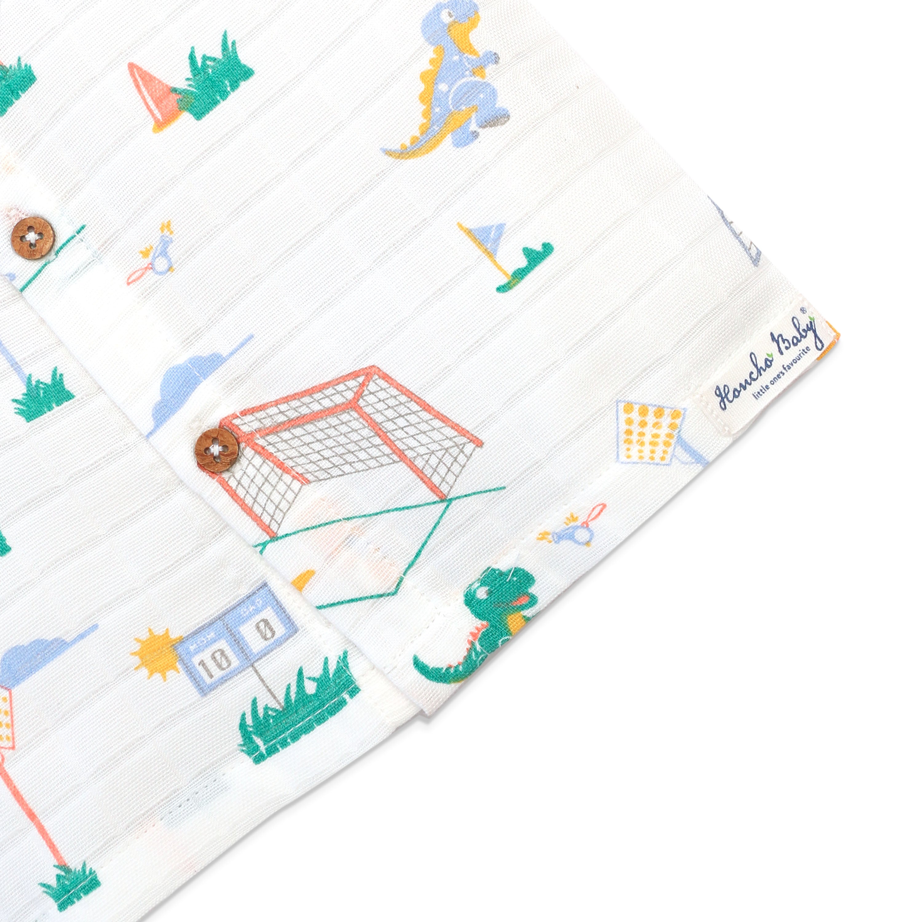 Muslin Half Sleeve Top & Shorts Set (0M – 5Y) Dino & Football