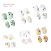 Baby Mittens and Booties 6 Pack Set ( 0 - 4 months ) 100% Cotton - Combo Saver NEW