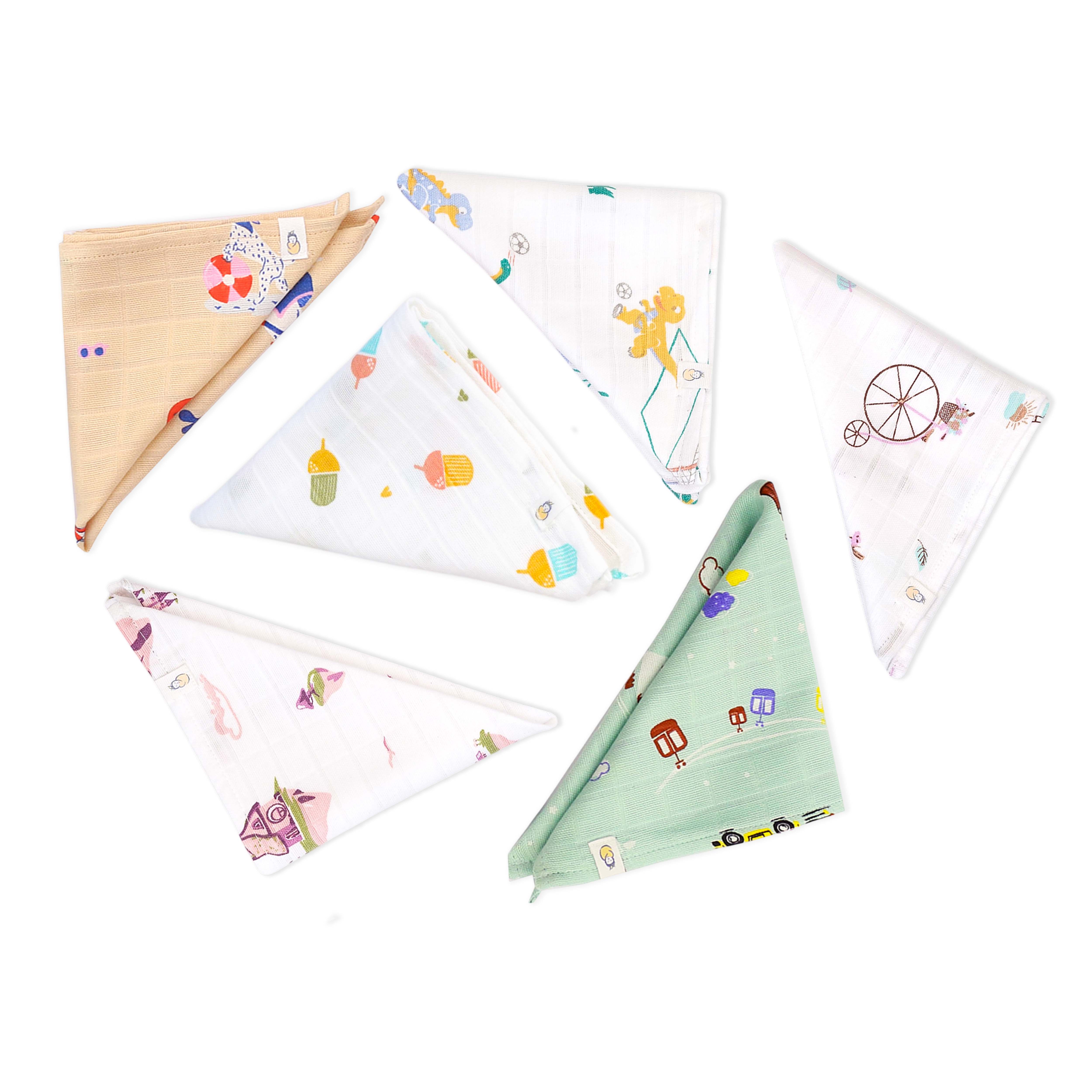 Muslin Wash cloth / Hand kerchief - 6 pack S9 (27x27 Cm)