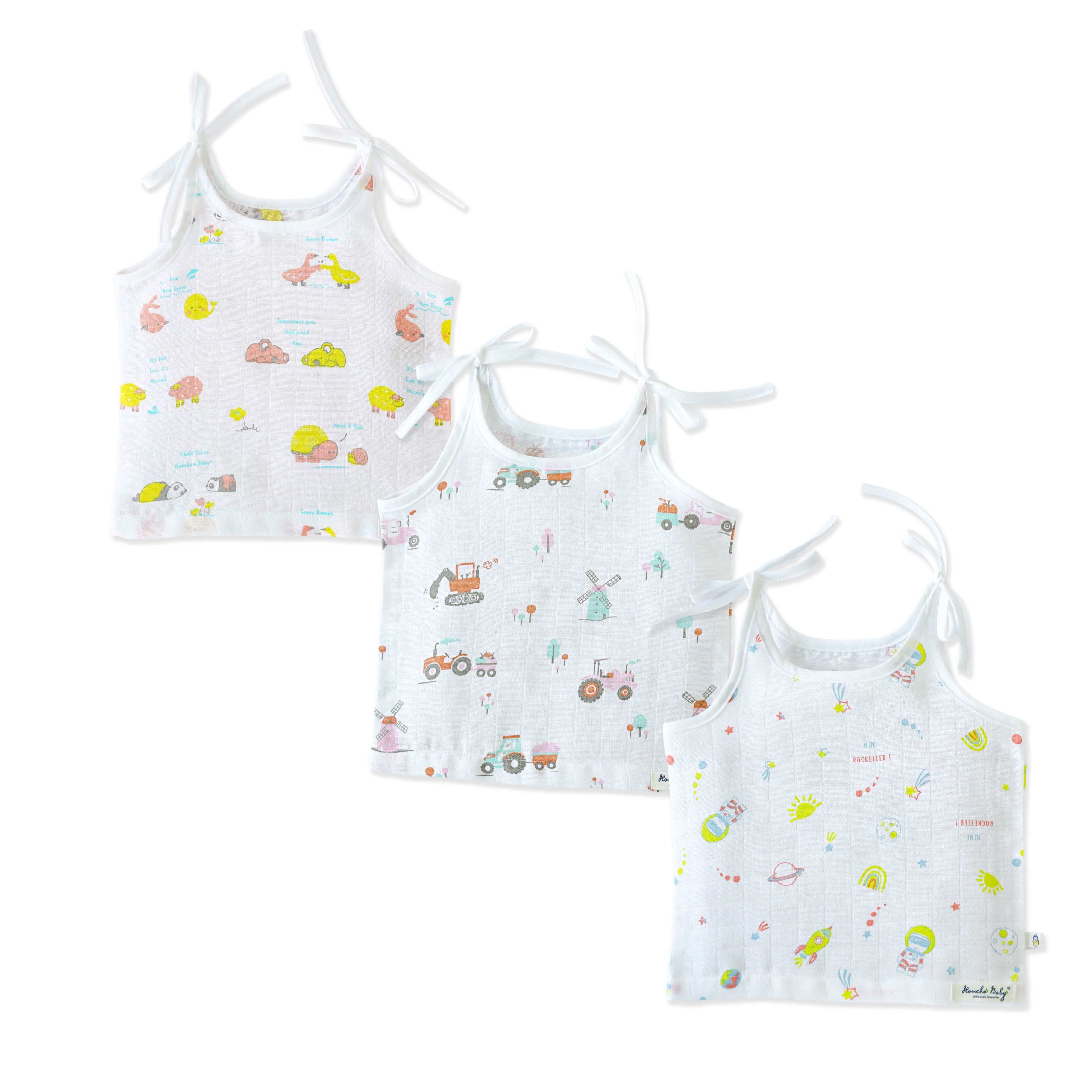 Muslin Knot Jablas (0-4 months) Assorted 3 pack - Animal, sunshine, truck