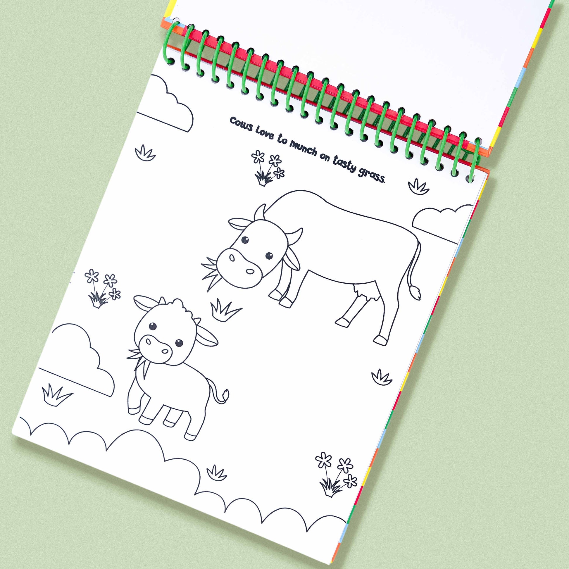 Magic Painting Farm Book cow and sheep farm animals coloring page for kids