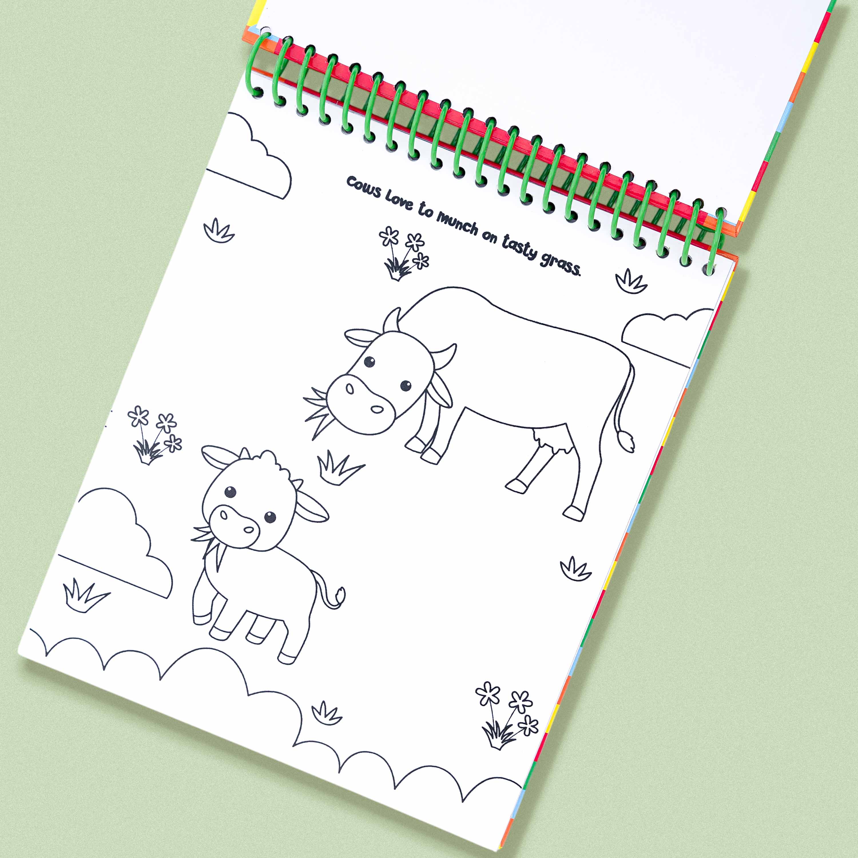 Magic Painting Farm Book cow and sheep farm animals coloring page for kids