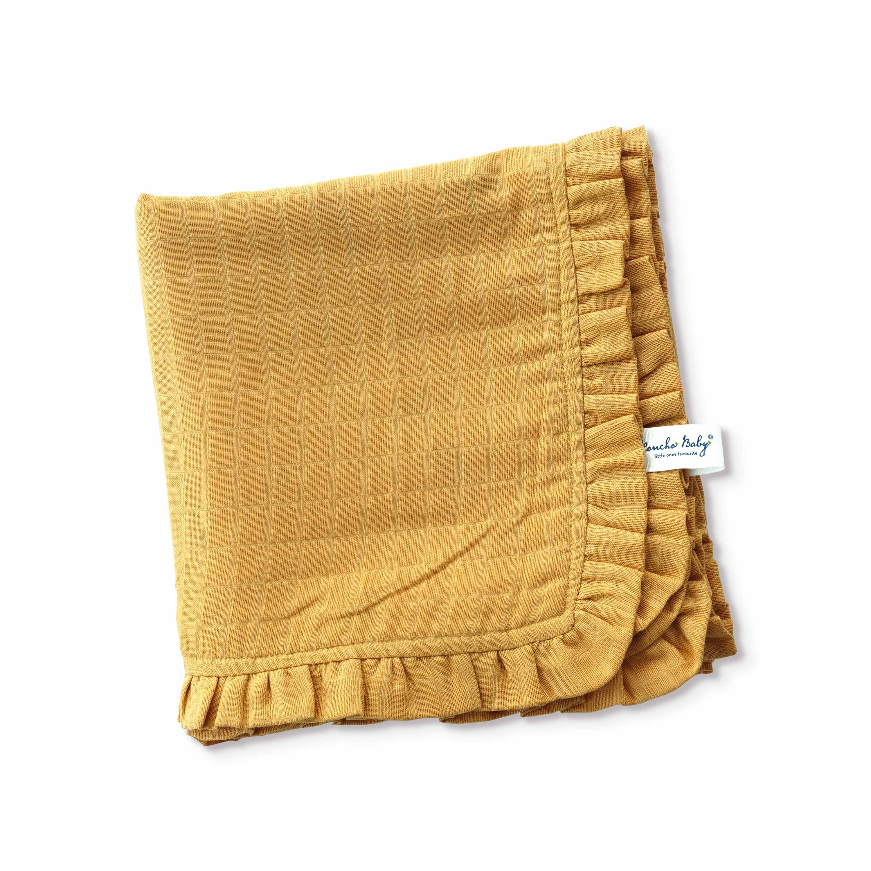 Tiny Jungle Adventure - Mustard Frill Reversible Muslin Blanket/Quilt