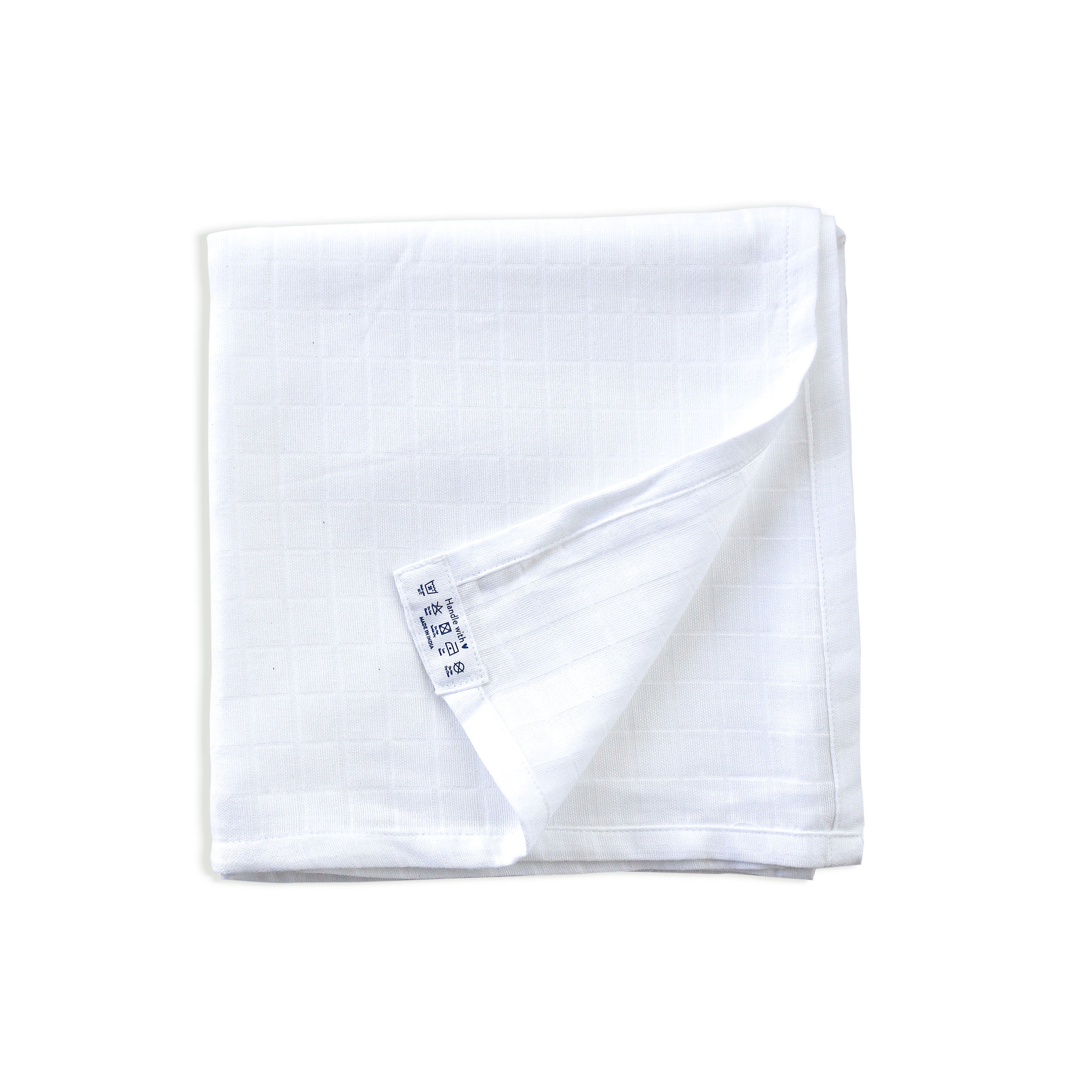 White - Baby Muslin Swaddle Blanket | 100% Premium Cotton | 100x100 cm