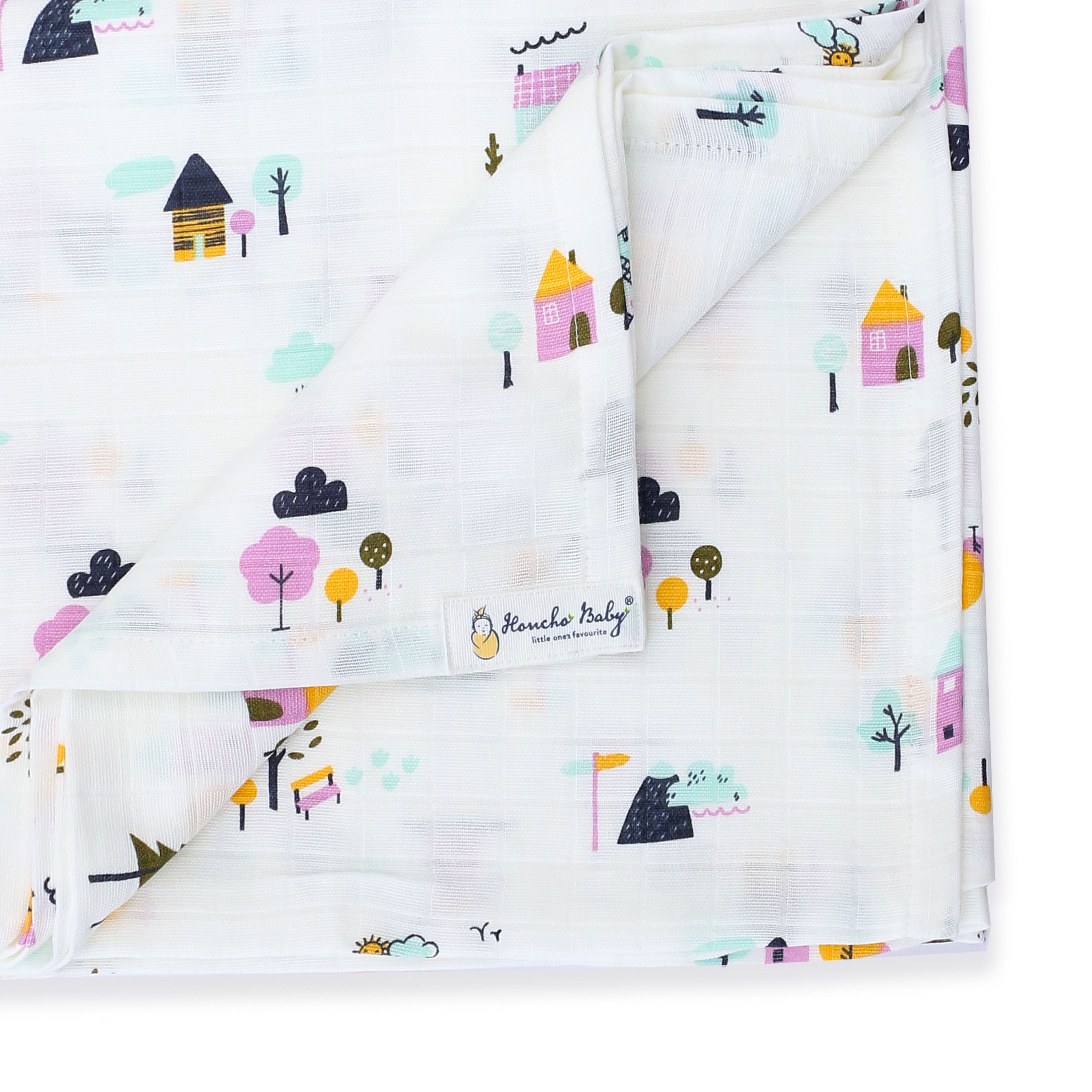 Baby Muslin Swaddle/ Blanket ( double layer ) Organic Cotton - 110 X 110 cms (1 Pack) NEW