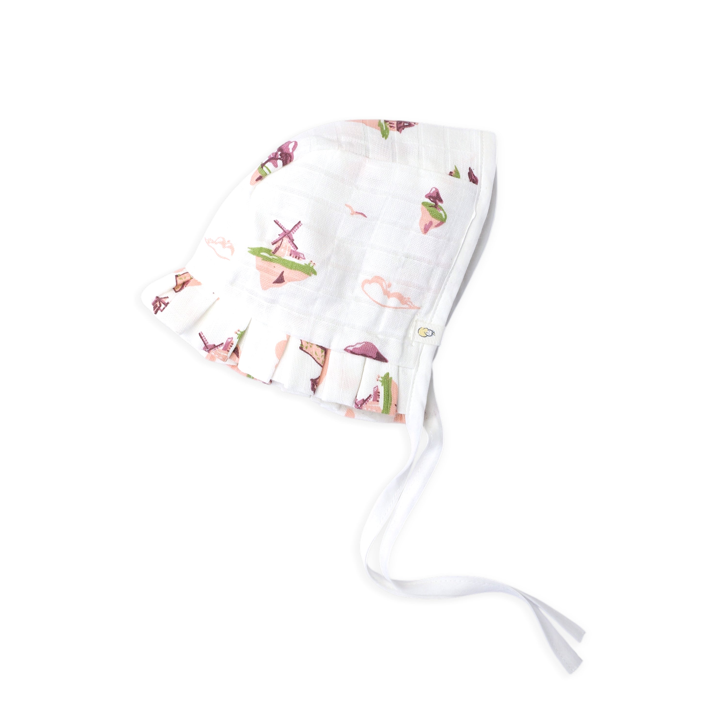 Baby Cap, Mittens and booties Set - Floating Magic Tales (0-3 Months)