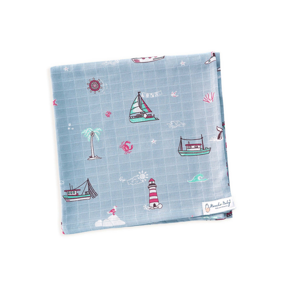 Lighthouse Magic  - Baby Muslin Swaddle Blanket | 100% Premium Cotton | 110x110 cm