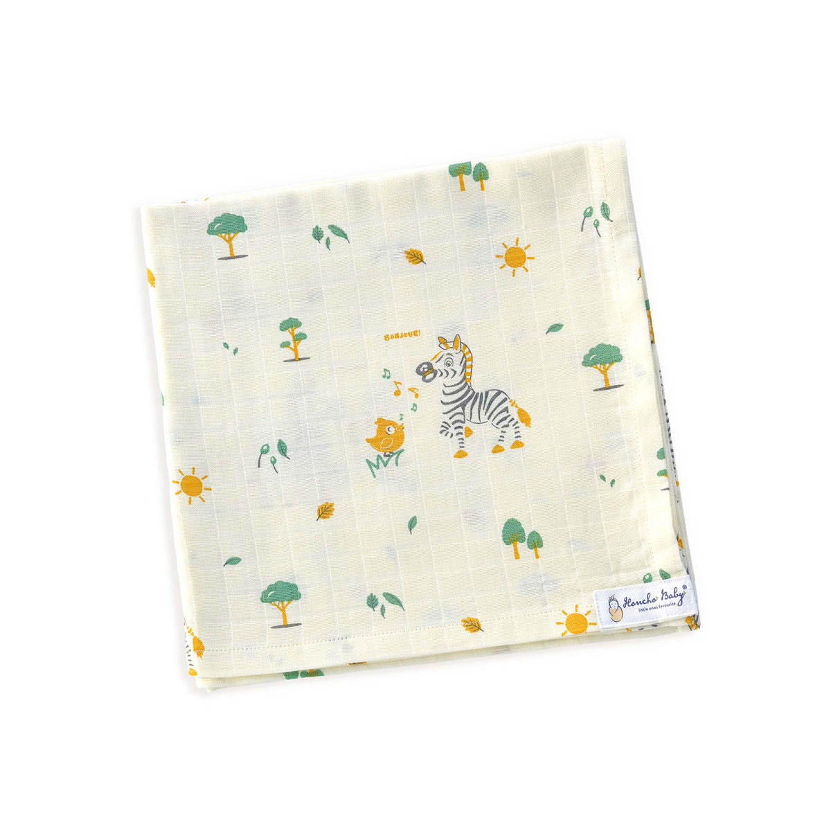 Zebra Tales  - Baby Muslin Swaddle Blanket | 100% Premium Cotton | 110x110 cm