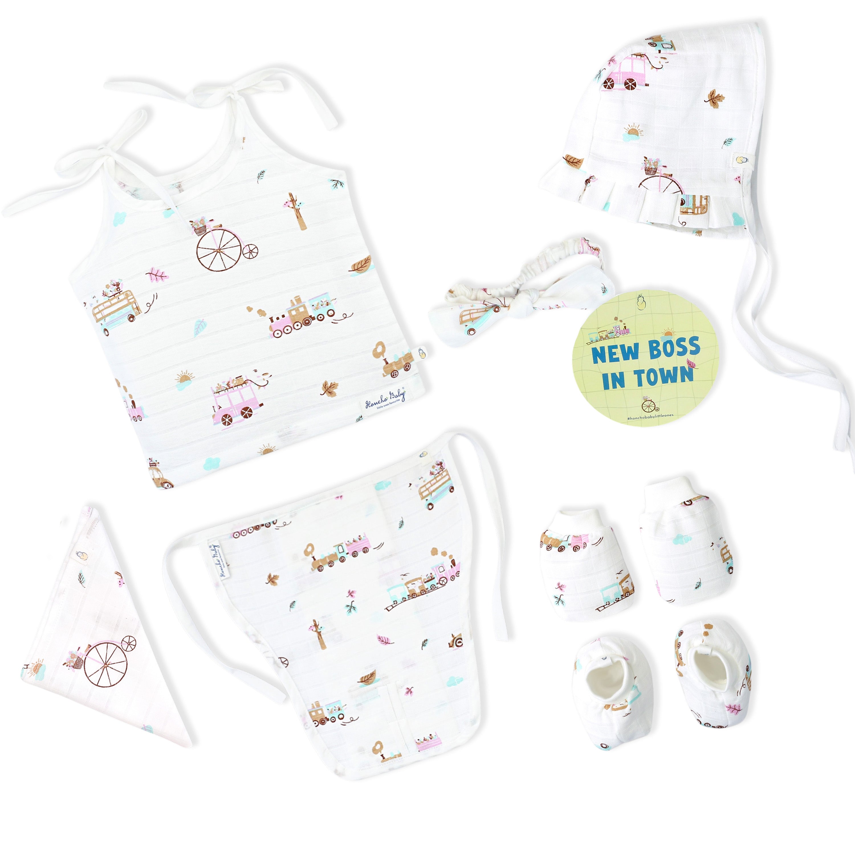 Baby essential Starter gift Kit - 7 piece set - Tiny Wheels & Wonders