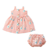 Sleeveless Muslin Cotton Frock with Bow & Bloomers (0 months to 5 years) - Cub's First Concert