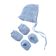Baby Cap, Mittens and booties Set - Lighthouse Magic (0-3 Months)
