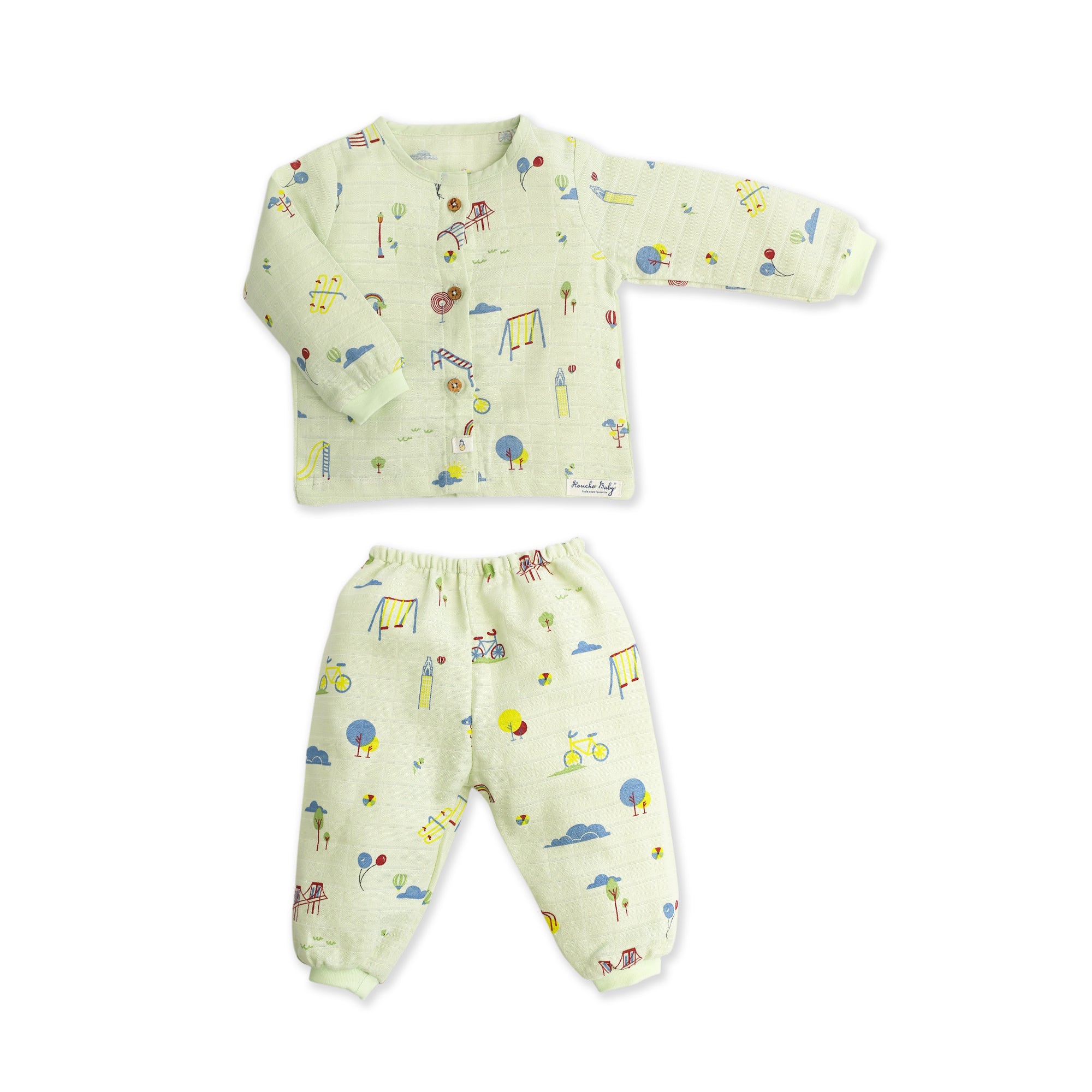 Muslin Cotton Full Sleeve Top & Pant Set for Baby & Toddler (0–5 Years) - Park Play Days