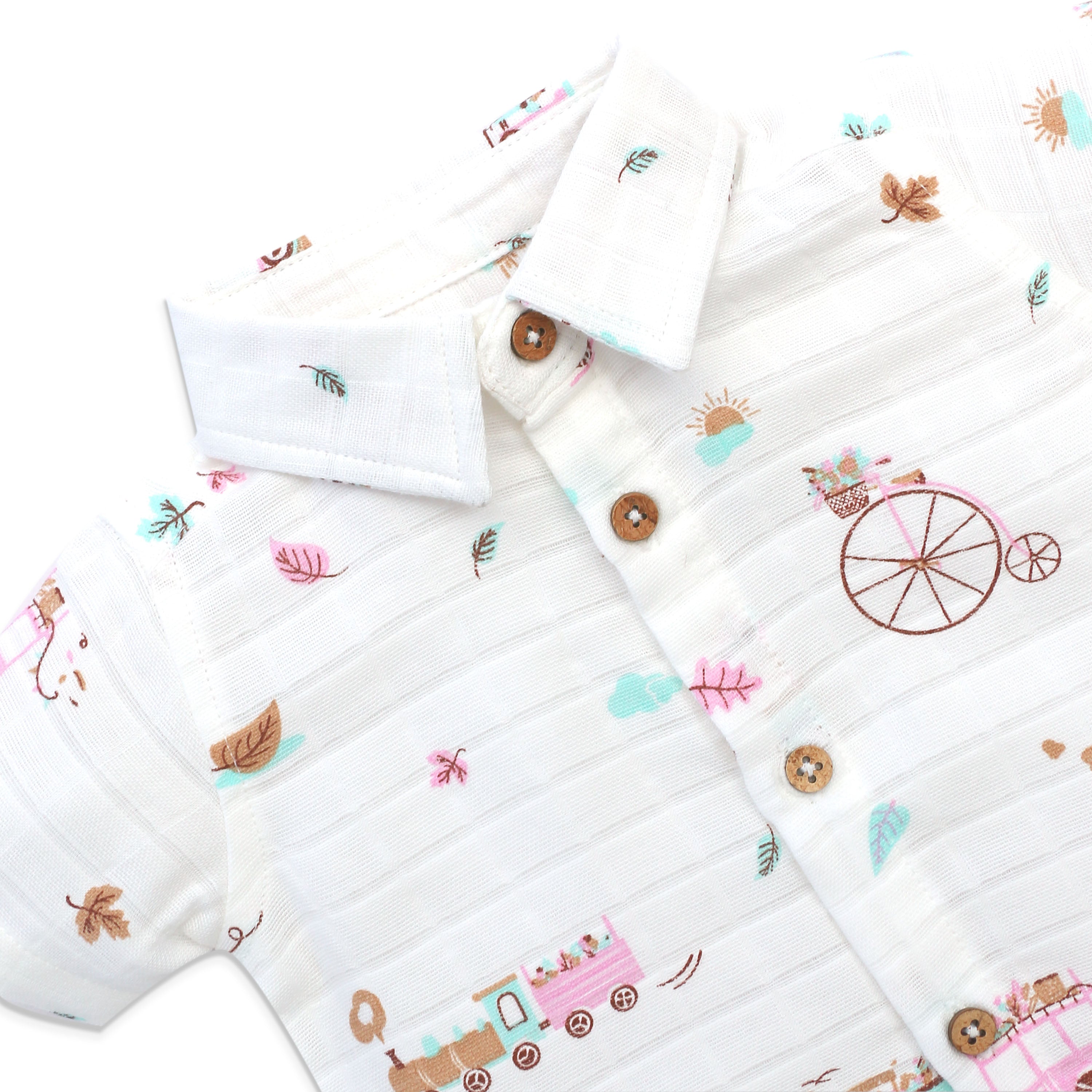 Muslin Half Sleeve Top & Shorts Set (0M – 5Y) Tiny Wheels & Wonders