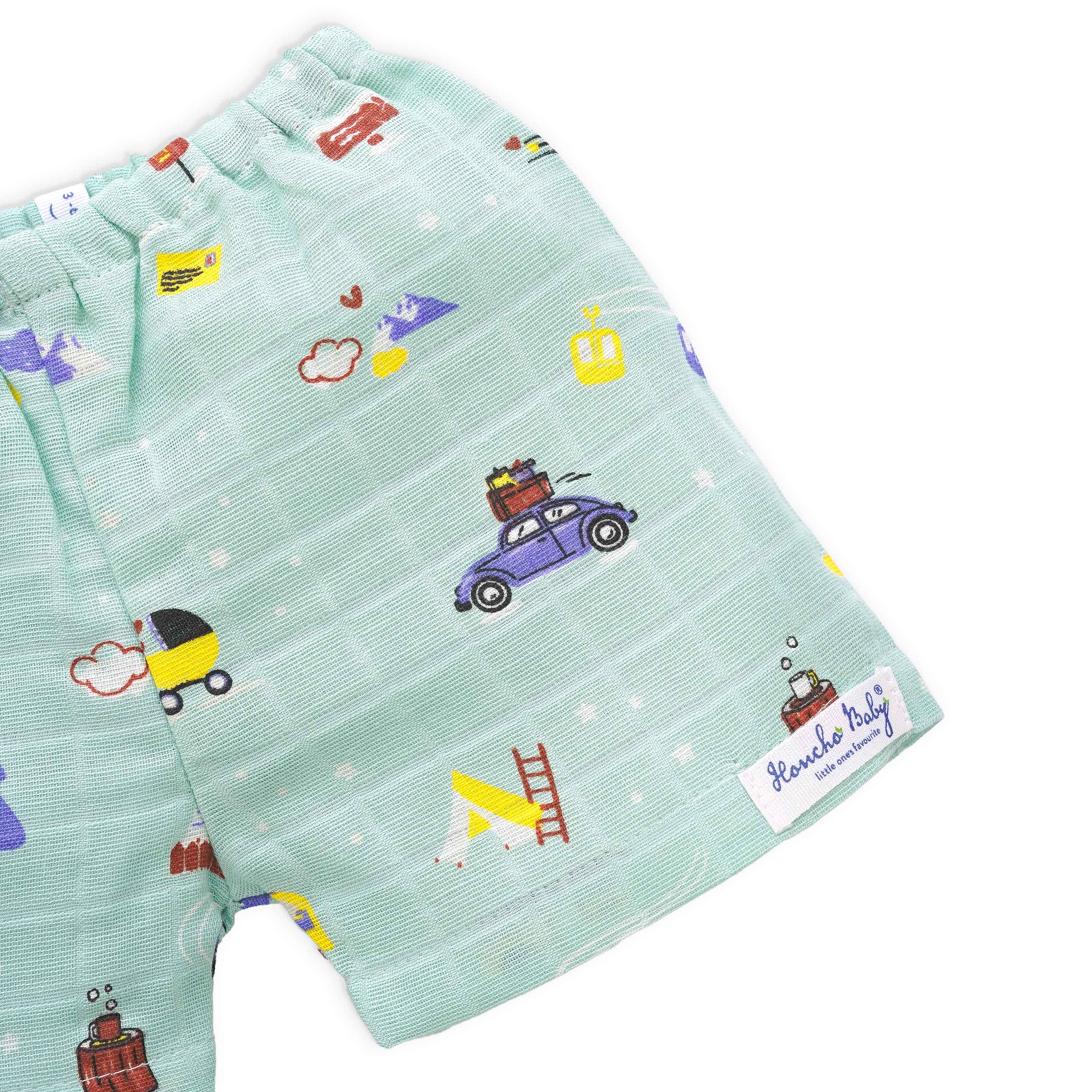 Muslin Cotton Sleeveless Top & Shorts for Babies & Toddlers (Newborn–5 Years) - Snowy Village Tales