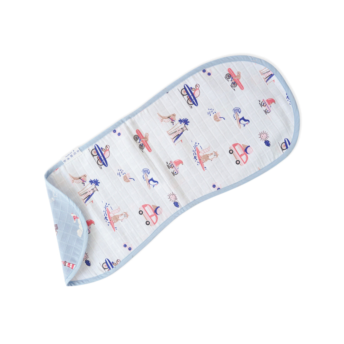 Tiny Surf Club & Lighthouse Magic - 3 Layer Muslin Reversible Burp Cloth