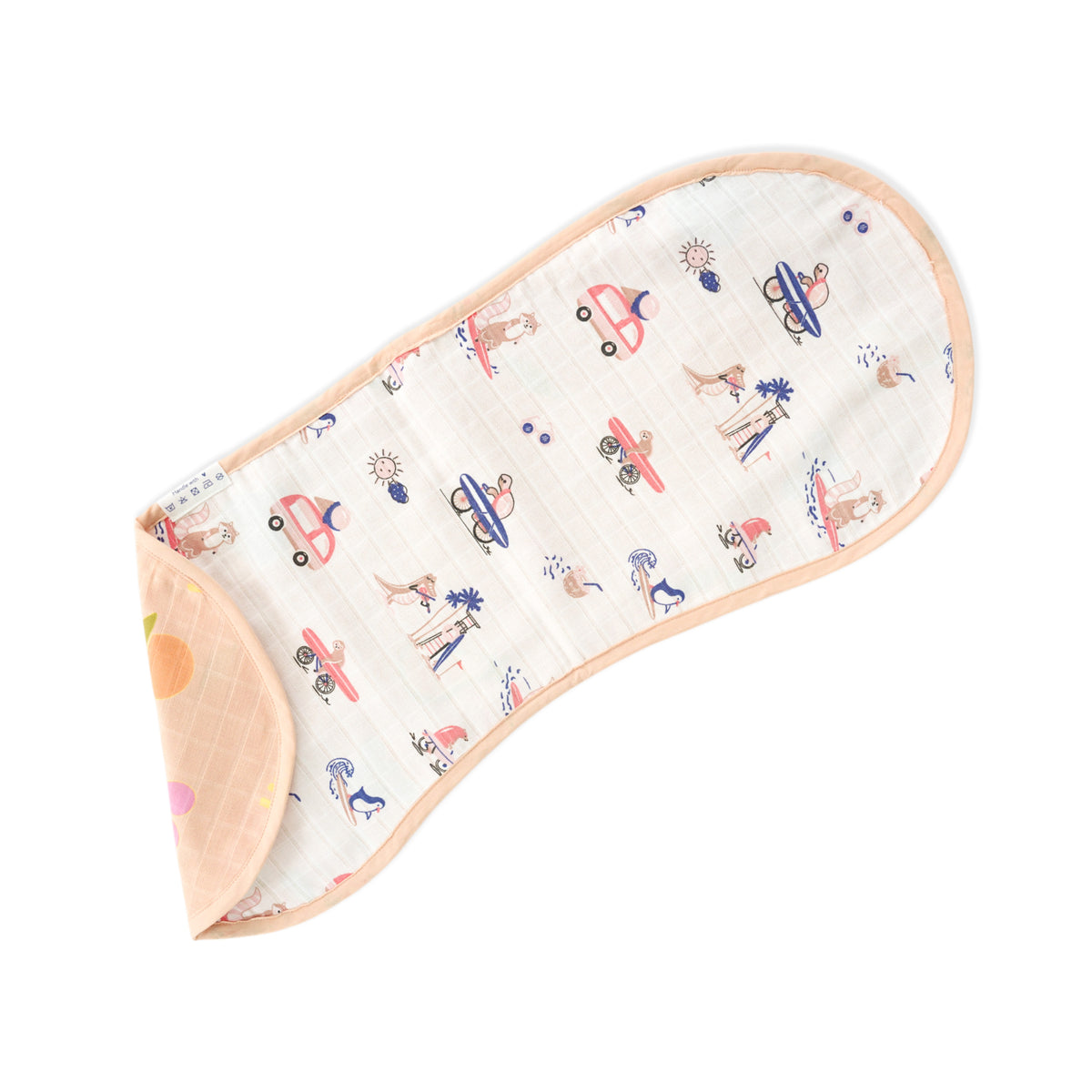 Tiny Surf Club & Fruit Hugs - 3 Layer Muslin Reversible Burp Cloth