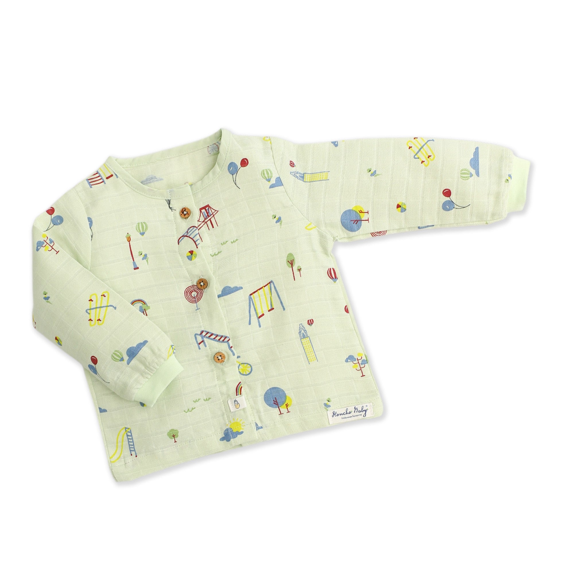 Muslin Cotton Full Sleeve Top & Pant Set for Baby & Toddler (0–5 Years) - Park Play Days